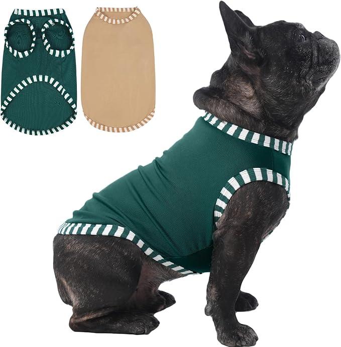 IECOii 2Pack Dog TShirts for Large Dogs | Breathable & Lightweight Fabric, EasyOn Design for Doberman, Machine Washable, Khaki+Green, 4XL