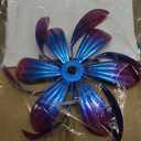 Solar Hummingbird Wind Spinners, Solar Firework Lights Garden Dcor, Metal Lotus Flower Windmill Colour Changing Optical Fiber Lights Yard Decoration, Outdoor Wind Sculpture for Lawn Patio,Balcony