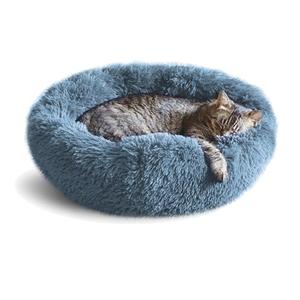 Whiskers & Friends Cat Bed, Cat Beds for Indoor Cats Washable, Orthopedic Soft Fluffy Round Calming Pet Bed for Small to Large Kitty Kittens & Dogs, Small Dog Beds & Furniture 18×18 in