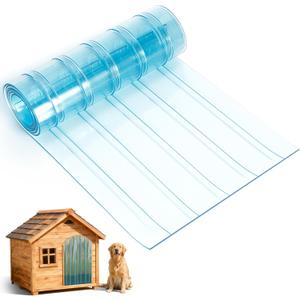13.7 in x 4.9 ft Dog Door Replacement Flaps, Transparent Vinyl Strips for DIY Doghouse or Cat Door, Weather Resistant, Easy to Cut & Install