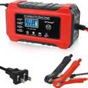 6Amp Battery Charger,12V Fully-Automatic Smart Car Battery Charger, Battery Maintainer Trickle Charger, Battery Desolator for Car Truck, Lawn Mover, Lead Acid Batteries