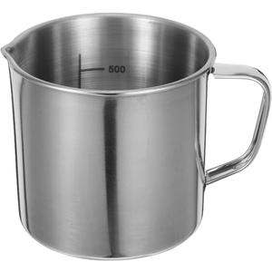 Hemobllo Stainless Steel Measuring Cup with Internal Scale, 16oz Professional Graduated Beaker Mug with Spout for Laboratory & Kitchen, Metal Chemical Measuring Cup for Science, DIY Soap Making,