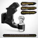 Nilight Pintle Hook Trailer Hitches Receiver Hook Combination 2 Hitch Ball with Mounting Kit, 12000LBS Black Bolt On Adjustable Powder-Coated