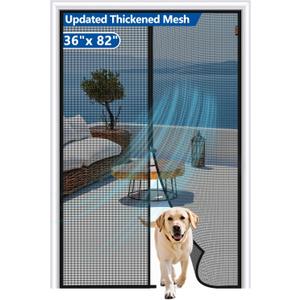 MAGZO Upgraded Thicker 250g/m Magnetic Screen Door Fit Door Size 36 x 82 Inch, Mesh Size 38" x 83", Reinforced Heavy Duty Windproof Net Screen with Magnet for Front/Back/Sliding/Patio