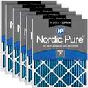 Nordic Pure 14x30x1 (Actual Size: 13 15/16 x 29 15/16 x 3/4) Pleated Air Filters MERV 7 Plus Carbon 6 Pack