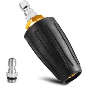 Pressure Washer Tips Turbo Nozzle Pressure Washer 4000 PSI Max Rotating Pressure Washer Nozzle with 2PCS 1/4'' Quick Connect for Cleaning Brick, Concrete, and Vinyl Surfaces 4.0 GPM 4.0 Orifice