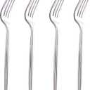 U-QE 180Pcs Silver Plastic Forks, Disposable Heavy Duty Plastic Forks, Heavyweight Silver Plastic Silverware, Plastic Flatware Perfect For Parties, Weddings and Other Daily Events