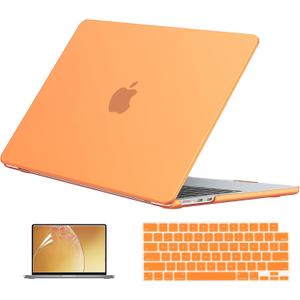 EooCoo Case Compatible with MacBook Air 15 inch M5 2026 2025-2023 Release M4 M3 M2 Model A3448 A3241 A3114 A2941, Plastic Hard Shell Case & Keyboard Cover & Screen Protector, Matte Orange