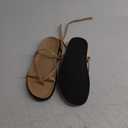 Coutgo Womens Strappy Flat Sandals Comfortable Flip Flop Footbed Sandals Ankle Strap Summer Beach Shoes 9