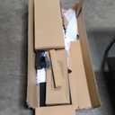 Gaming Standing Desk with LED Lights & Host Shelf, 55" x 24" Gaming Table with Music Sensing APP Control, Underdesk Cable Storage Electric Standing Desk, Black Carbon Fiber PC Table for Home Office