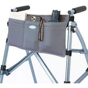 Top Glides 5-Pocket Carry-All Pouch for Stander Folding Walkers (Gray)