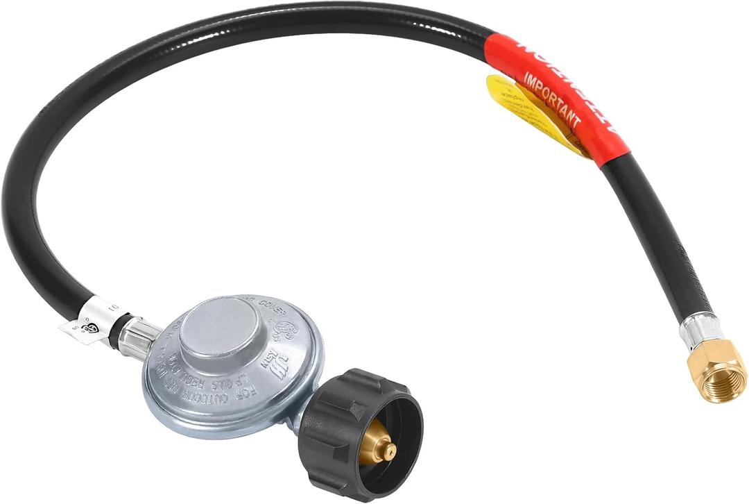 GasSaf 2FT Propane Regulator with Hose for Weber Grills, Blackstone Griddles, Heater, Fire Pits and More - CSA Certified