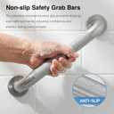 24 Inch Safety Grab Bars for Bathroom,1.25'' Heavy Duty Stainless Steel Brushed Nickel Shower Handles for Elderly, Non Slip Knurled Grip Handrail for Tub, Toilet, Fall Prevention & Handicap Assistance