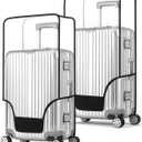 T Tersely 2 Pack Clear PVC Suitcase Cover Protectors 20/24/26/28/30 Inch Suitcase Baggage Covers - Waterproof Dustproof and Anti-Scratch 20-30 Inch Luggage Cover (2 Pack 20/22inch)