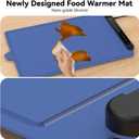 Warming Mat for Food Warmer Pad: Foldable Silicone Electric Warming Tray for Buffets Party - Fast Heating Portable Hot Plates for Countertop Kitchen Travel Home Outdoor Car Holiday Ideas (24 X 16 inch, Blue)