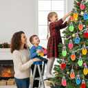 36 Pcs Velvet Christmas Lights Bulbs Ornaments 1.57 Inch Christmas Bulbs Hanging Ornaments for Xmas Tree Outdoor Yard Indoor Holiday Party Decoration