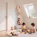 CERETIA 80" 2-Pack Cotton Hanging Storage Chain For Stuffed Animals Storage with LED Light, Stuffed Animal Organizer Chain for Wall Corner Nursery Play Room, White