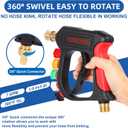 DUSICHIN Foam Cannon Short Pressure Washer Gun 1/4 Inch Quick Connector,Car Wash Foam Gun with 5 Pressure Washer Nozzle Tips 3/8'' Swivel Quick Connector,Additional Orifice Nozzle 1.04mm Car Washing