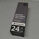 POWCAN 24 oz Stainless Steel Slim Water Bottle: Sweatproof, Flex Cap, Lightweight, Standard Mouth, Top Handle, Vacuum Insulated Flask with straw for Office, Home, Commute, Workouts, Boy (Stone Gray)