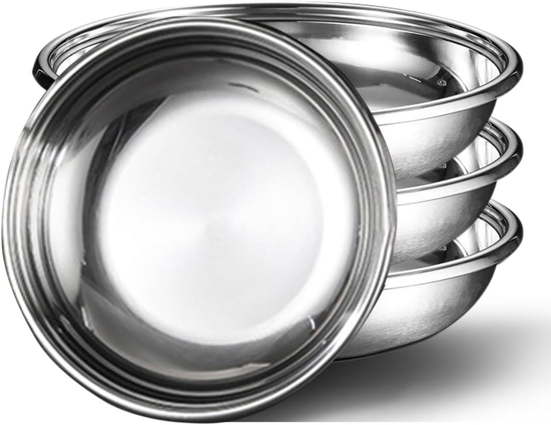 Stainless Steel Plates 9.4 Inches Metal Salad Dinner Plates Unbreakable Dinner Dishes Set for Kitchen Home Camping Outdoor Party BBQ (4 Pack)