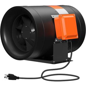 FICBXRA 14 INCH INCLINE DUCT FAN, 2450 CFM DUCY FAN CONSTANT SPEED - VENTILATION EXHAUST FAN FOR HEATING COOLING BOOSTER, GROW TENTS, HYDROPONICS, NSK/SLF BEARINGS, ETL LISTED