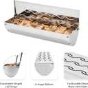Skyflame Stainless Steel Smoker Box for Wood/Smoking Chips, Universal Barbecue Meat Smoking with Large Wavy Vent and Hinged Lid, Compact Size for Gas BBQ Grill Smoky Grilling, V-Shape