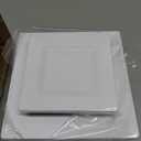 Aya's 60ct Square Plastic Disposable Plates, White - 9.5-Inch 30 Dinner and 6.5-Inch 30 Salad Plates for Party - Heavy-Duty Hard Plastic Design for Wedding, Event, Christmas, and Thanksgiving, 60 Pack