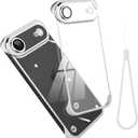 Phone Case, Compatible with iPhone Air, Transparent Electroplated Silver Phone Case, Frameless Design, with Camera Lens Protection.