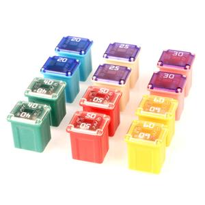 12pcs 12V-24V Automotive Low Profile Jcase Box Shaped Assorted Fuse for Trucks,Cars and SUV,Boat(20A/25A/30A/40A/50A/60A,Each 2pcs) (short)