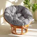 HIGOGOGO Papasan Chair Cushion with Corduroy Cover (Without Chair), 48 x 48 Inch Supportive Cushion, Overstuffed Chair Cushion,Grey