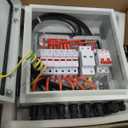 PV Combiner Box, 6 String Solar Combiner Box with 15A Rated Current Fuse, Surge Protective Device and 63A Air Circuit Breaker for On/Off Grid Solar Panel System, Pre-Wired Cable, Metal Box
