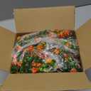 SJL Small Hanging Plant Pack of 4 Fake Hanging Ferns Artificial Plants Faux Hanging Plants Flower Plastic Leaf Realistic Greenery All Year Round Decor for Indoor Outdoor Wall Yard (Tangerine)