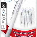Pentel Floatune Retractable Rollerball, 0.5mm Fine Point, Blue Ink, 5-pk (BZN205PF5C)