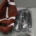 RoundFunny Footballs Pump Set Leather Footballs Bulk and Hand Pump Sport Gifts for Youth Junior Adult School Team Training Practicing Indoor Outdoor Operation Christmas