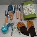 Gardening Tools 9-Piece Heavy Duty Garden Hand Tools with Fashion and Durable Garden Tools Organizer Handbag, Rust-Proof Garden Tool Set, Ideal Gardening Gifts for Women