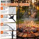 22" Hanging Campfire Grill Grate with 53" Ground Stake