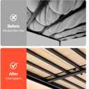 VEVOR Bunkie Board, Queen Size 76.8 x 58.3 in, Foldable Bed Board Under Mattress with Nylon Webbing, Plywood, Rounded Edges, Anti-Sag Design for Metal Frames, Sleeper Sofas, Platform and Bunk Beds