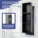 LEIFIDE 36 x 12 Inch 3 Tiers Shower Niche 304 Stainless Steel Shower Niche No Tile Needed, Recessed Shelf for Bathroom Wall, Home Bathroom Storage, Matte Black, 35.43 x 11.02 x 4.92 inches
