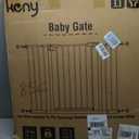 keny 29"-42.5" Baby Gate for Stairs, Auto Close Safety Dog Gate, Pressure Mounted Easy Walk Through Pet Gate for Doorways, Durable Stair Gate, 30" Tall, White