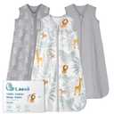 Looxii Baby Sleep Sack 0.5 TOG, 100% Cotton 3 Pack Wearable Blanket Baby Sleep Bag for Newborn Infant, 2-Way Zipper Lightweight Toddler Sleeping Sack 6-12 Months