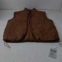 APAFES Women Winter Oversized Puffer Vest Quilted Lightweight Stand Collar Sleeveless Padded Puffy Jackets Coat with Pockets (Medium, Brown)