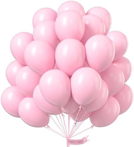 PartyWoo Light Pink Balloons 50 pcs 12 Inch Pastel Baby Pale Pink Latex Helium Balloons for Baby Shower Gender Reveal Valentine's Day Engagement Wedding Princess Birthday Party Decorations Pink-Q05