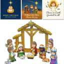 2025 Nativity Scene Figurine Set, 12-Piece Christmas Manger Display with Holy Family & Three Wise Men, Tabletop Creche Decor for Mantel, Tiered Tray or Entry Table, Gift-Boxed Holiday Decoration