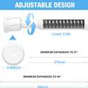 2 Pack Spring Tension Rods 28-43 Inches,5/8" Diameter White Spring Load Adjustable Expandable,Small Short Tension Curtain Rod for Windows,Kitchen,Doorway,Bathroom,Cupboard Bars