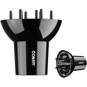Conair Volumizing Universal Hair Diffuser, Adjustable Hair Dryer Attachment for Frizz-Free Curls to Fit Hair Dryer Nozzles from 1.75 to 2.3 (Black)