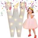 4FT Marquee Light Up Letters, Large Marquee Letters, Mosaic Balloon Frame Letters Big Letter For Engagement Wedding Decorations Birthday Party Backdrop Decor, Balloon Arch Kit Letter W