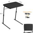 Max TV Tray Table, Allpop Adjustable Large TV Tray for Eating, Folding Dinner Laptop Table on Couch & Bed with 6 Heights & 3 Tilt Angles, Black
