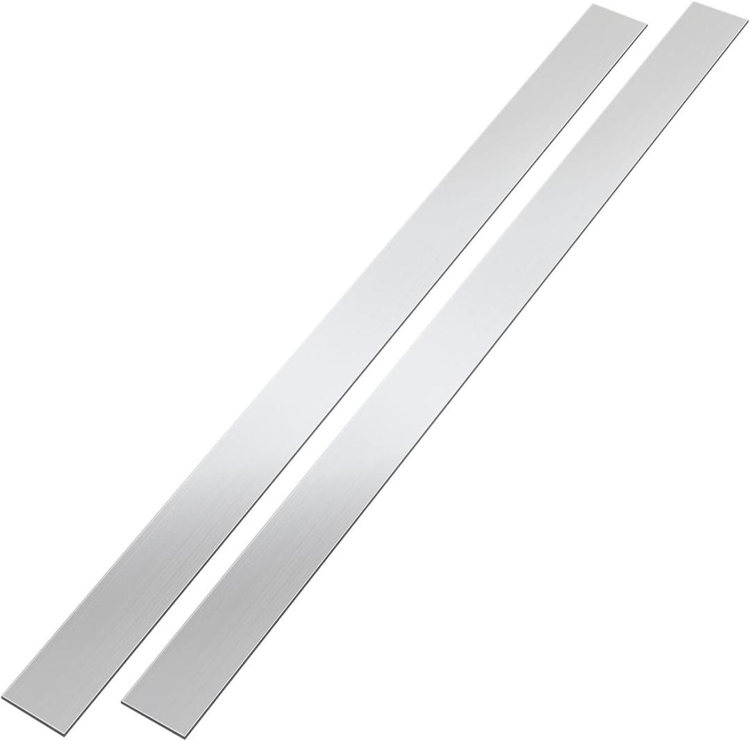 2 Pcs Stainless Steel Trim Strips 304 Brushed Stainless Steel Metal Finishing Sheet Metal Gap Strip Filler Trim for Kitchen Tools(2 x 30 Inch, Silver)
