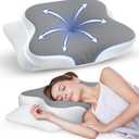 Cervical Pillow for Neck Pain Relief - Ergonomic Memory Foam Pillow with Cooling Case, Orthopedic Support Pillow for Pain Relief Support for Side, Back, Stomach Sleepers - Sleep Doctor Approved-Grey