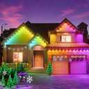 Permanent Outdoor Lights for House 50ft Waterproof RGB Eave Light IP67 String Lights with 30 LED App Remote RGB Under Eave Lighting for Garden Party Holiday Christmas Deco